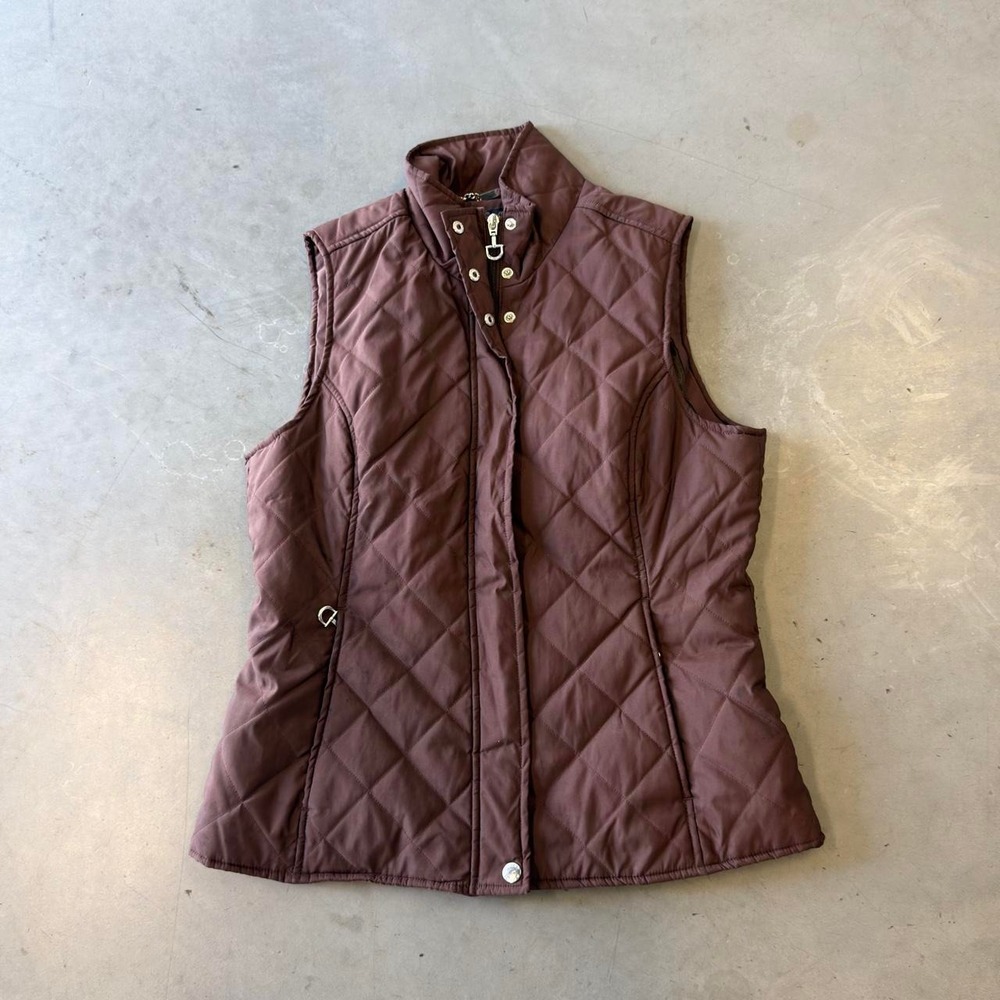 Ariat Quilted Vest Women's M Brown Full Zip Equestrian Riding